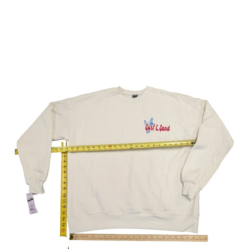 ⭐C6 Wild Fable Womens Cream Pullover Sweatshirt "Surf & Sand" Size S - Picture 2 of 6